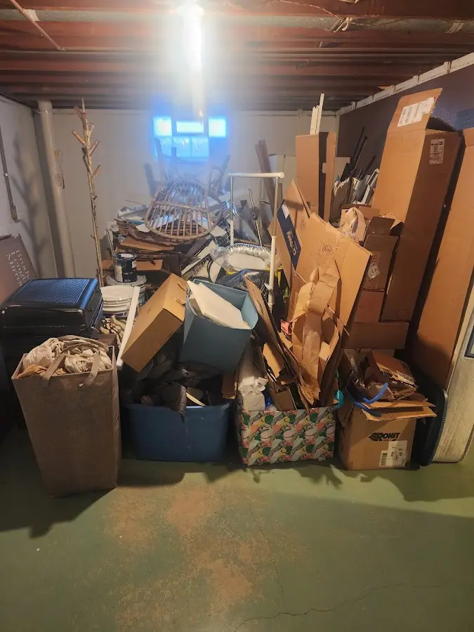 Roll-off dumpster container at job site for 2 Yard Dumpster Rental in Woodbridge